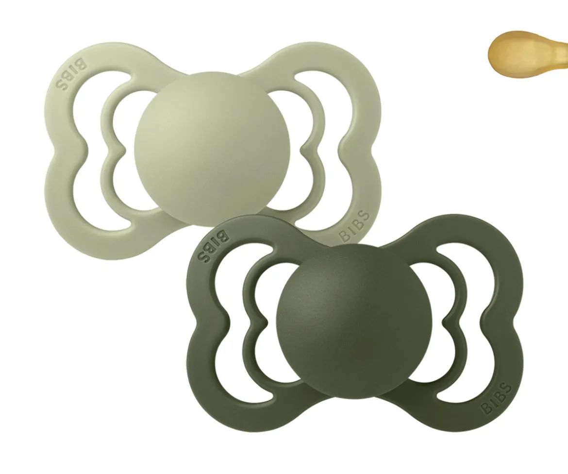 2 Chupetes BIBS Supreme Sage/Hunter Green Látex