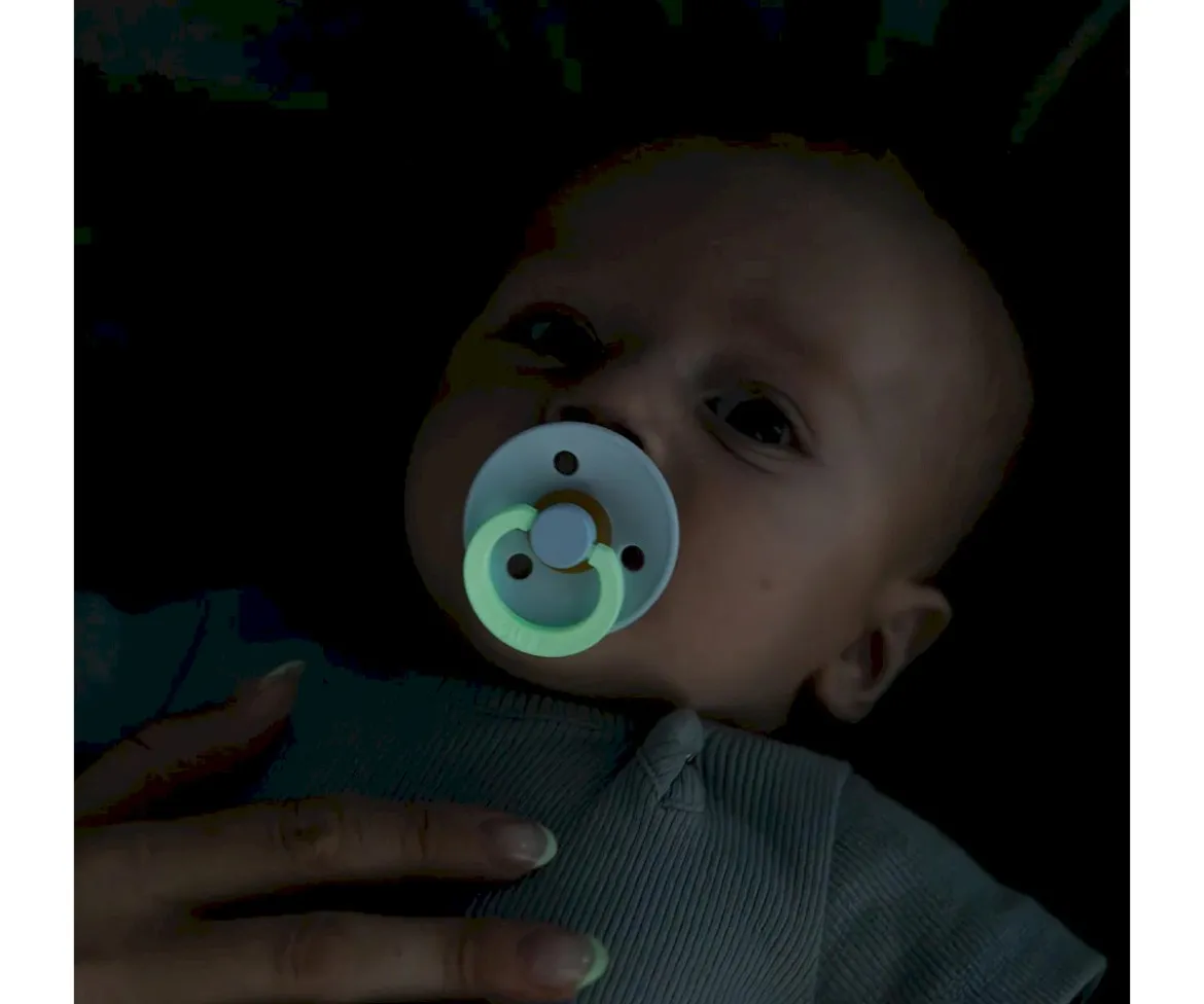 2 Chupetes Nocturnos BIBS Colour Round Blush Glow/Woodchuck Glow