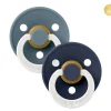 2 Chupetes Nocturnos BIBS Colour Round Petrol Glow/Deep Space Glow