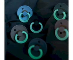 2 Chupetes Nocturnos BIBS Colour Round Petrol Glow/Deep Space Glow