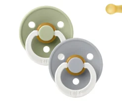 2 Chupetes Nocturnos BIBS Colour Round Sage/Cloud