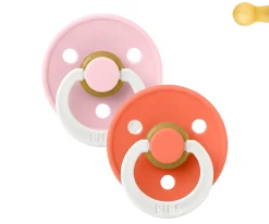 2 Chupetes Nocturnos BIBS Colour Round Tango Glow/Baby Pink Glow