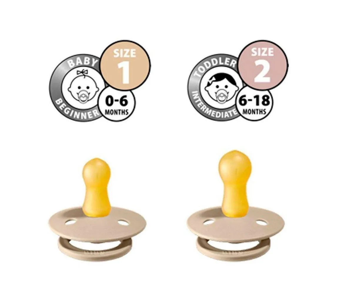 2 Chupetes Nocturnos BIBS Colour Round Vainilla/Blush
