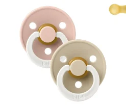 2 Chupetes Nocturnos BIBS Colour Round Vainilla/Blush