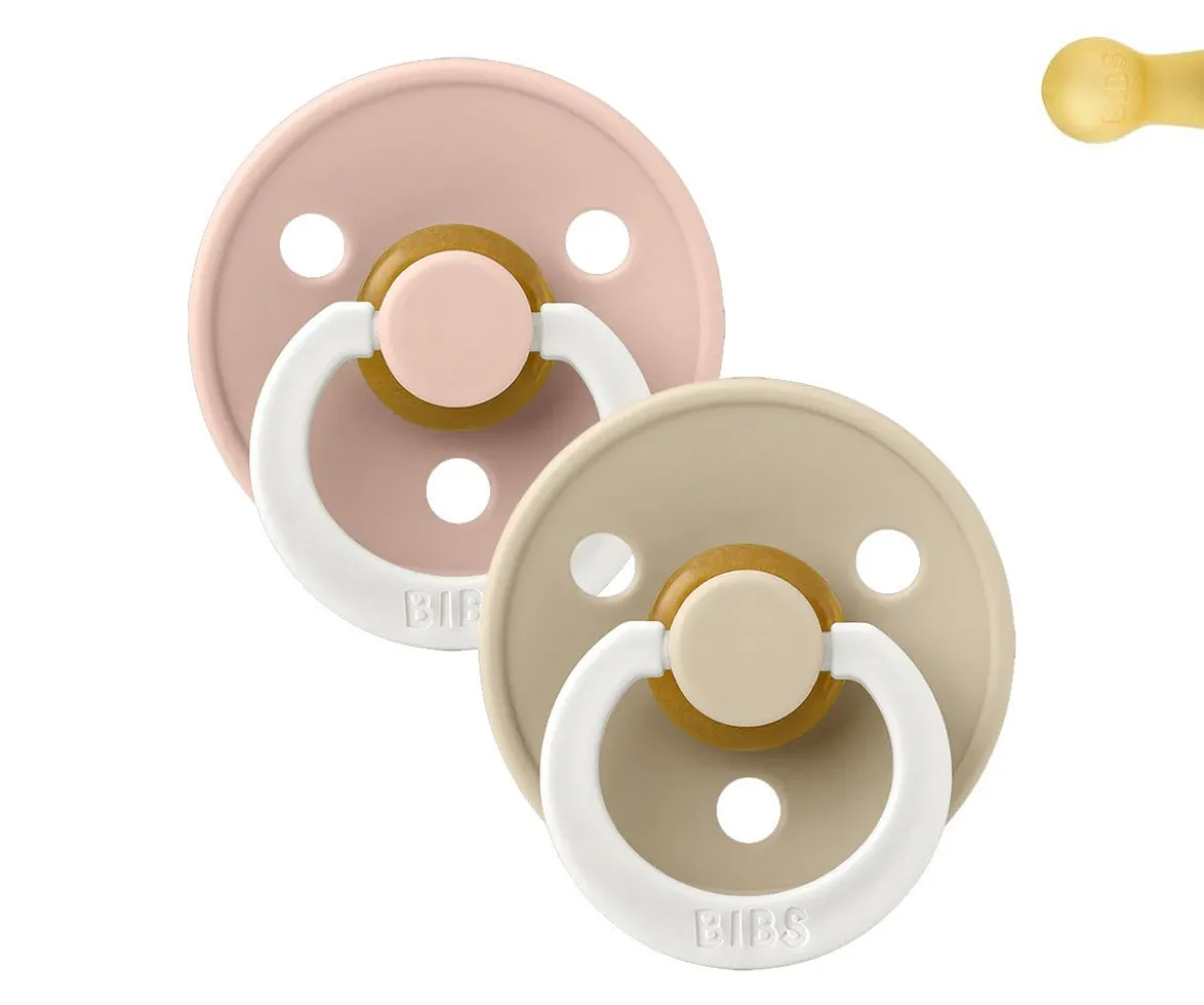 2 Chupetes Nocturnos BIBS Colour Round Vainilla/Blush