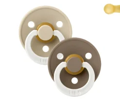 2 Chupetes Nocturnos BIBS Colour Round Vainilla/Dark Oak