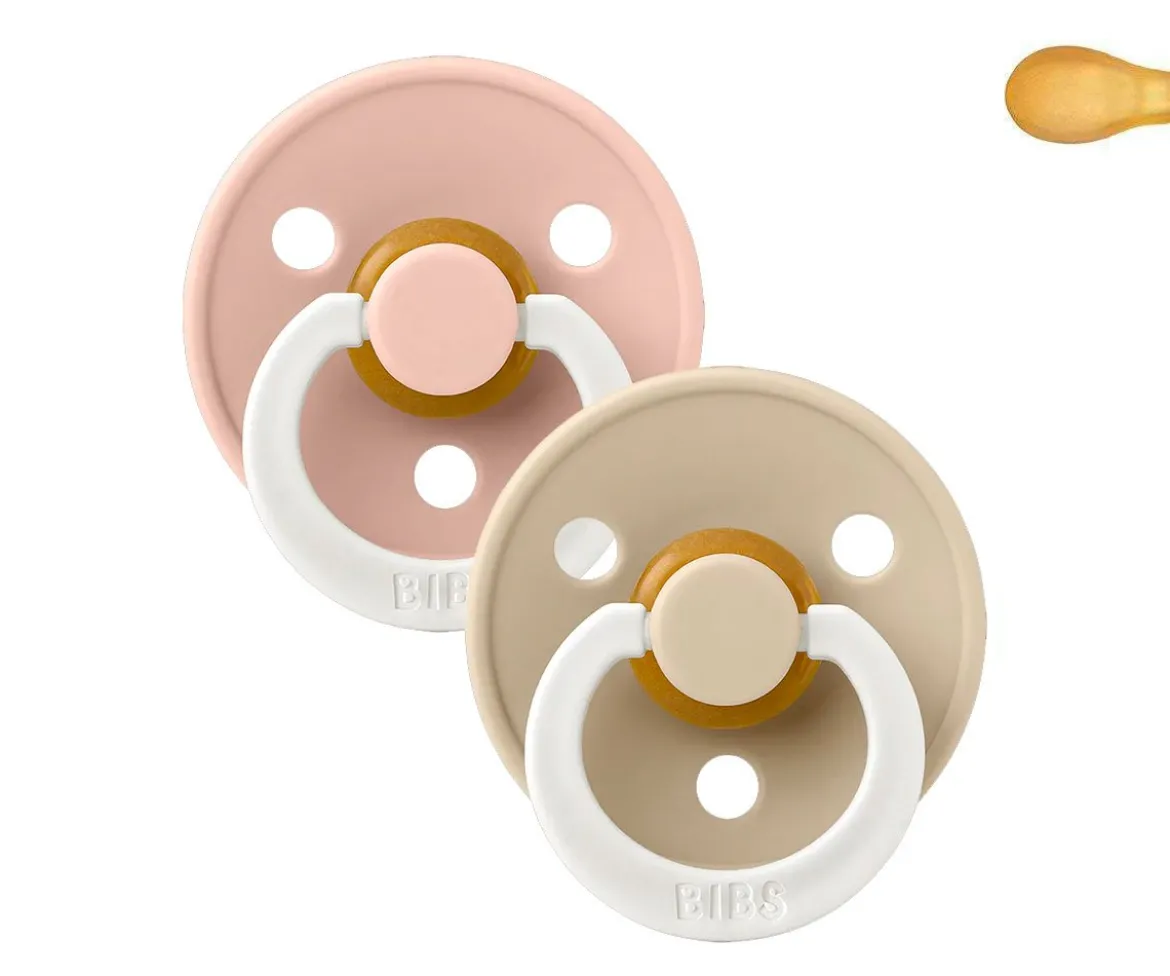 2 Chupetes Nocturnos BIBS Colour Simétrica Blush/Vanilla
