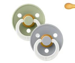2 Chupetes Nocturnos BIBS Colour Simétrica Sage/Cloud