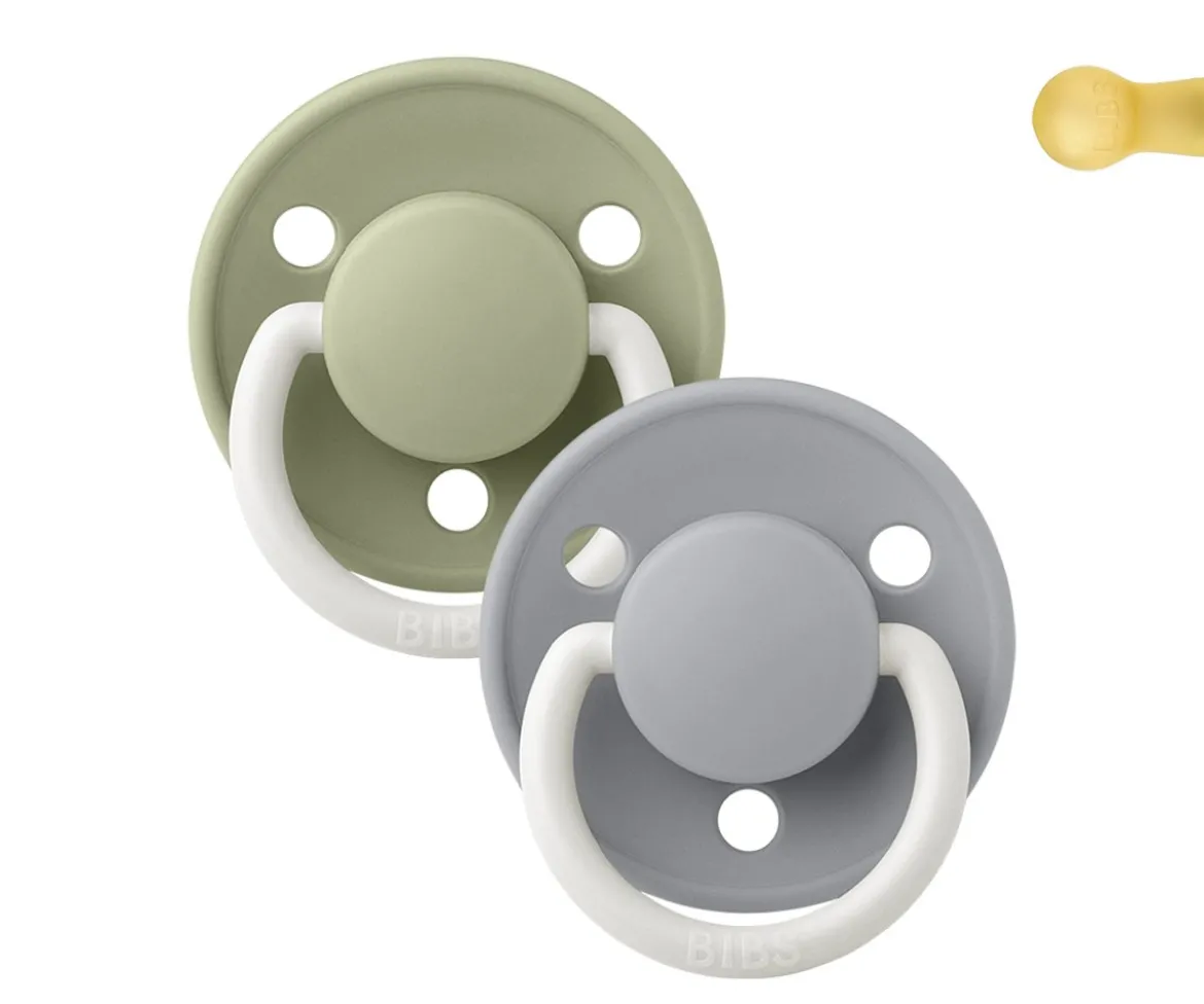 2 Chupetes Nocturnos BIBS De Lux Sage/Cloud