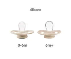 2 Chupetes Nocturnos Tetina Fisiológica Silicona Blush/Latte