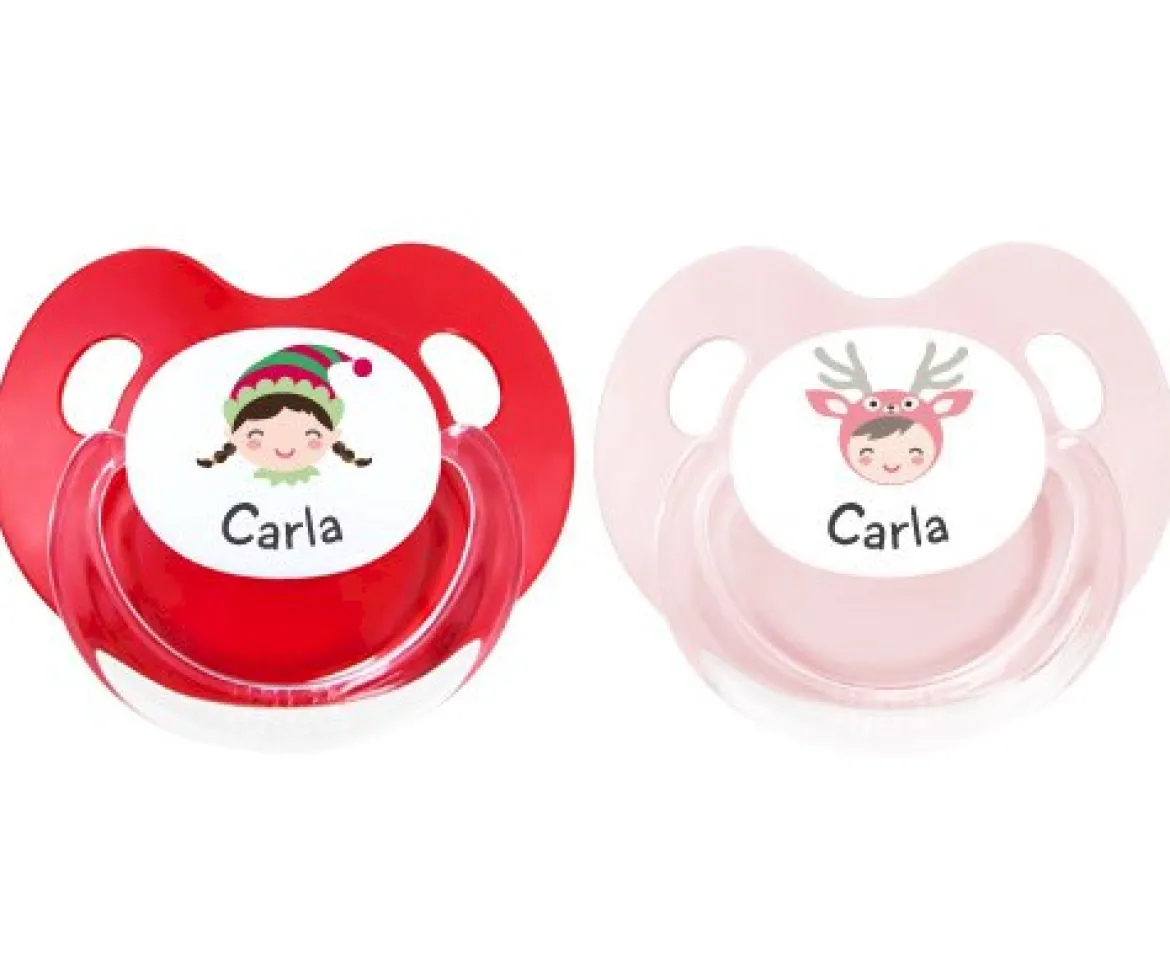 Chupetes Personalizados Retro Duende Reno Niña