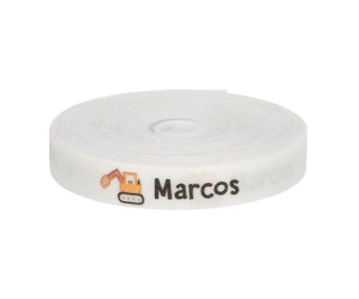 Cinta Marca Prendas Personalizada Excavadora