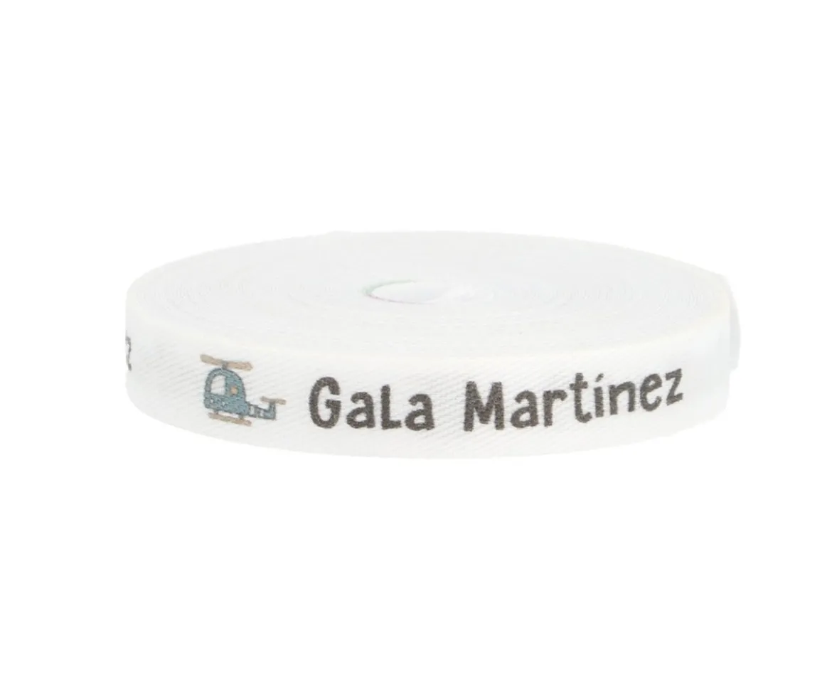Cinta Marca Prendas Personalizada Helicóptero