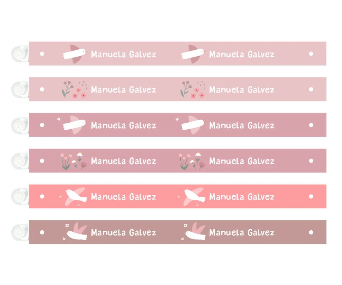 6 Cintas para Colgar Ropa Blossom Birds Personalizables