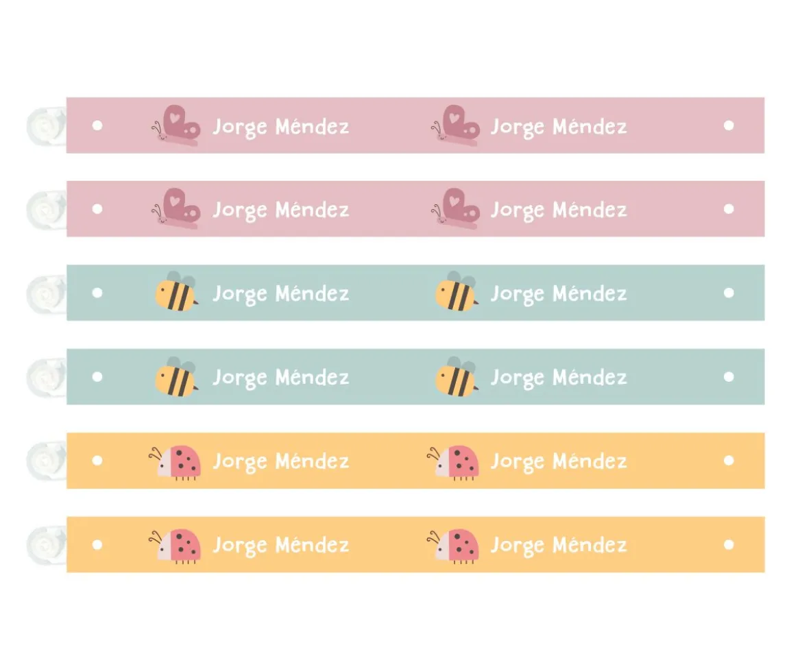 6 Cintas para Colgar Ropa Bugs Personalizables