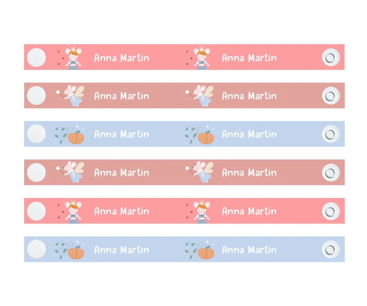 6 Cintas Reutilizables para Colgar Ropa Mouse Fairies Personalizables