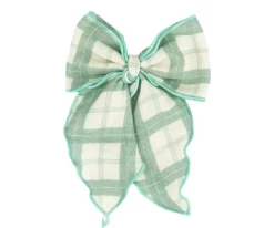 Clip de Pelo con Lazo Grande Fern Plaid