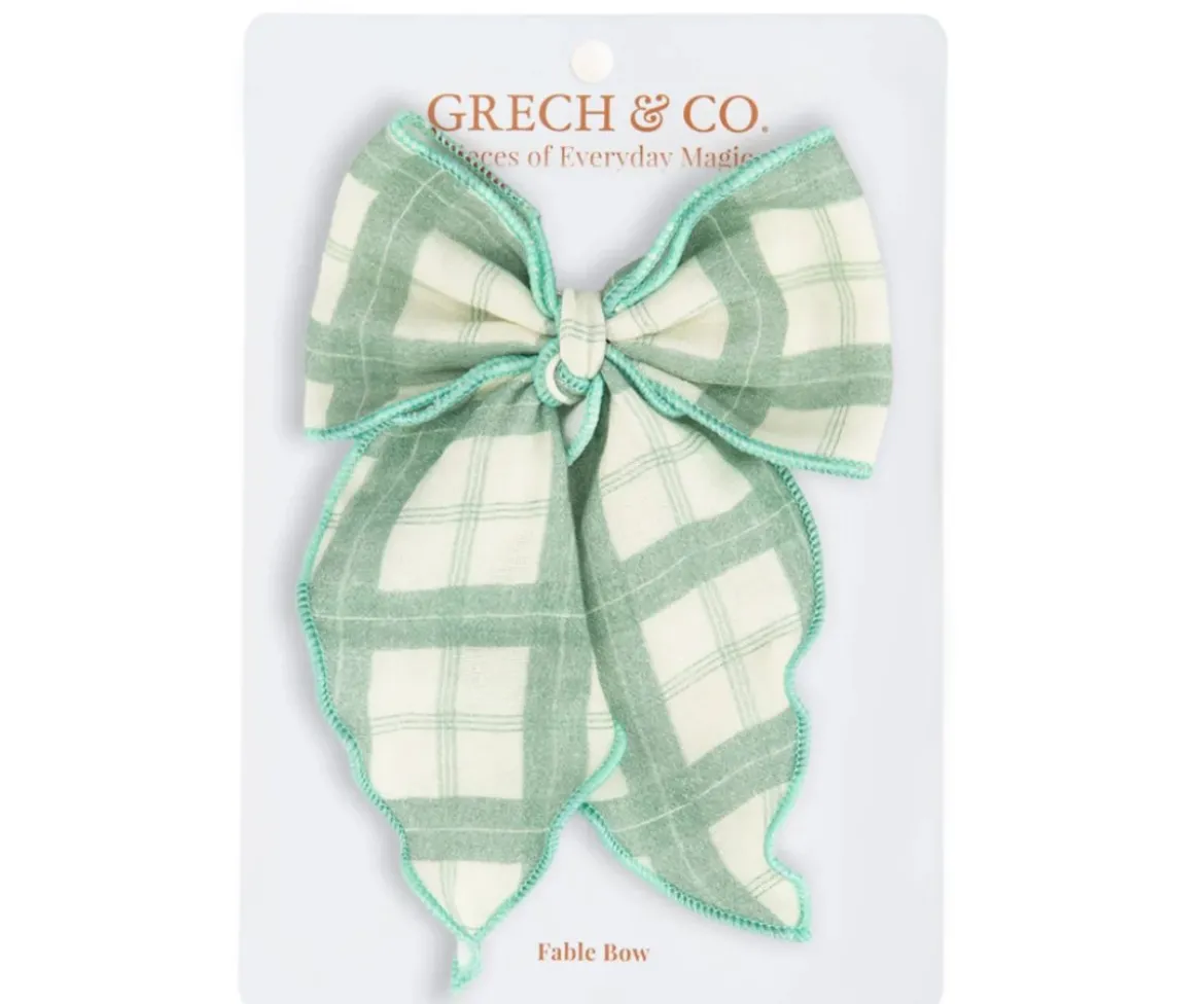 Clip de Pelo con Lazo Grande Fern Plaid