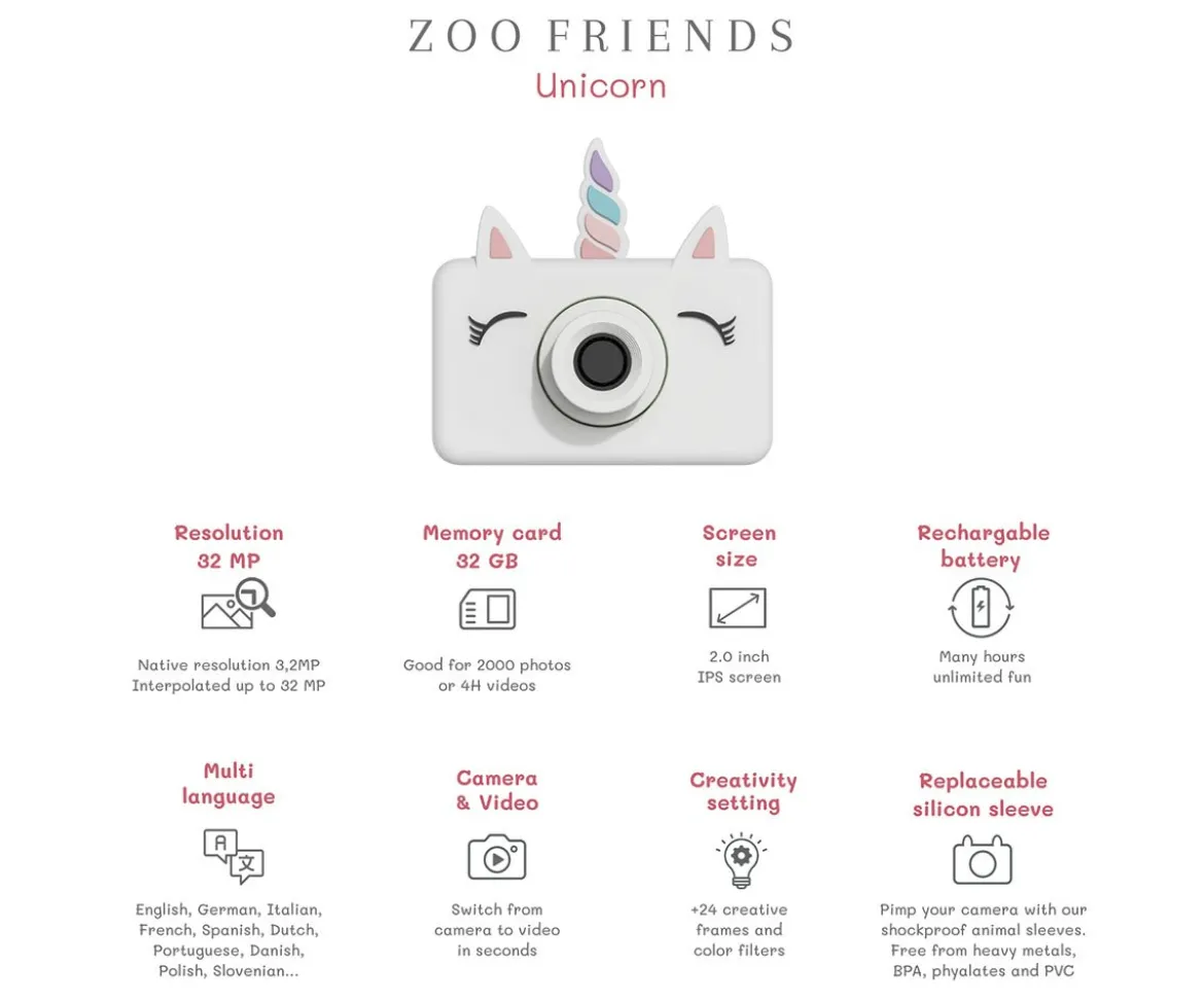 Cámara Digital Zoo Friends Unicornio