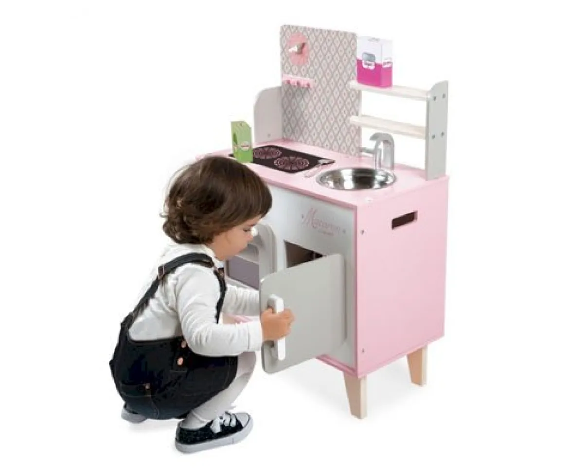 Cocina de Madera Macaron Blanca y Rosa