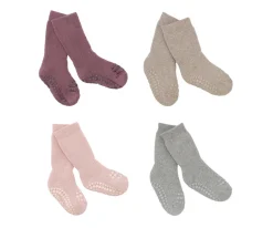 Combo Box Calcetines Suela Antideslizante Algodón Misty Plum, Sand, Soft Pink, Grey Melange