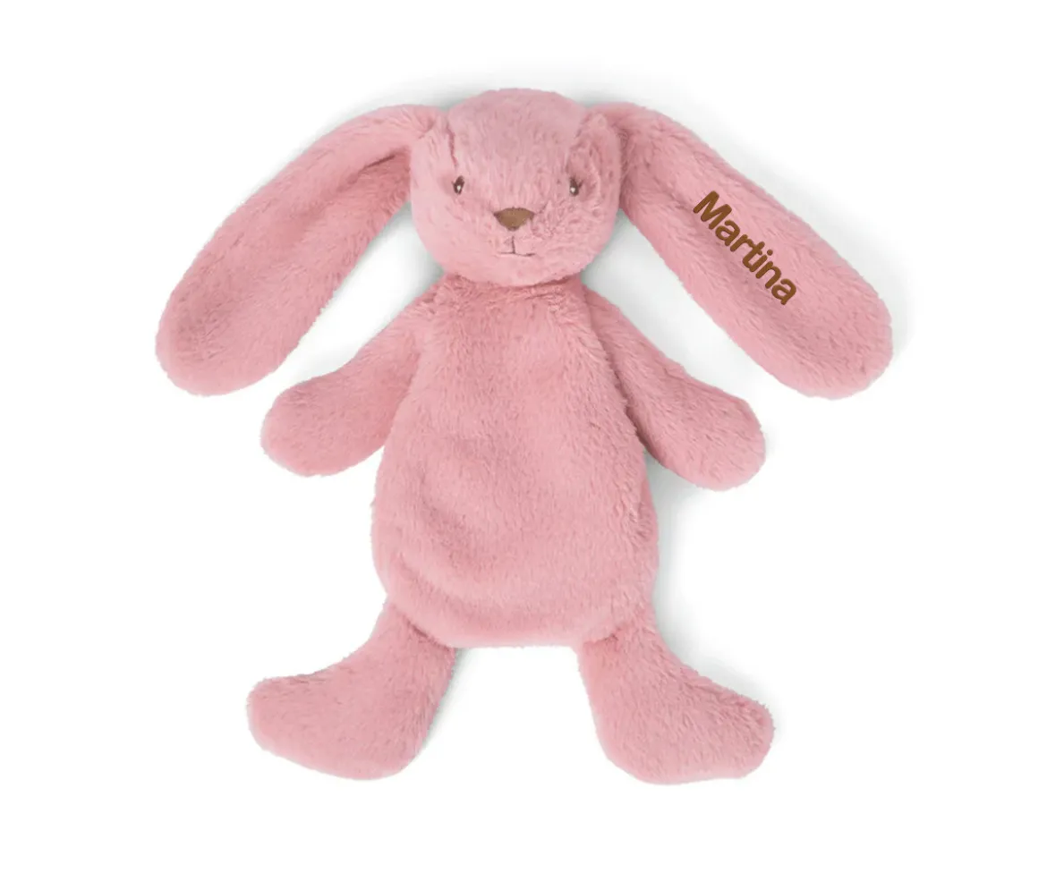 Conejito de Peluche Houston con Peso Rosa Personalizable