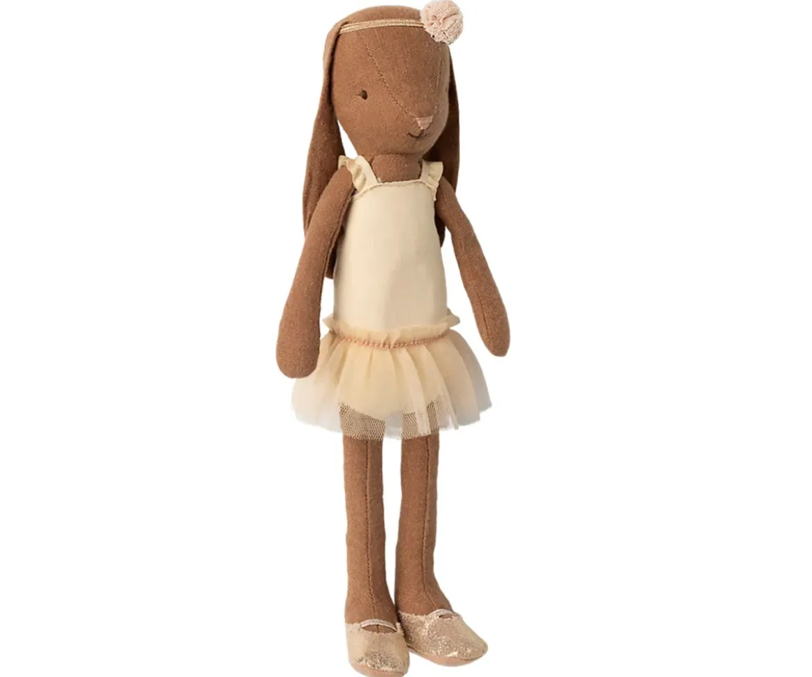 Conejito Talla 2 Marrón Chocolate con Traje de Ballet y Falda Crema