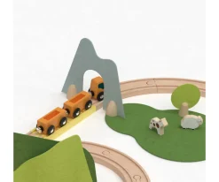 Conjunto de Trenes de Madera Naturaleza