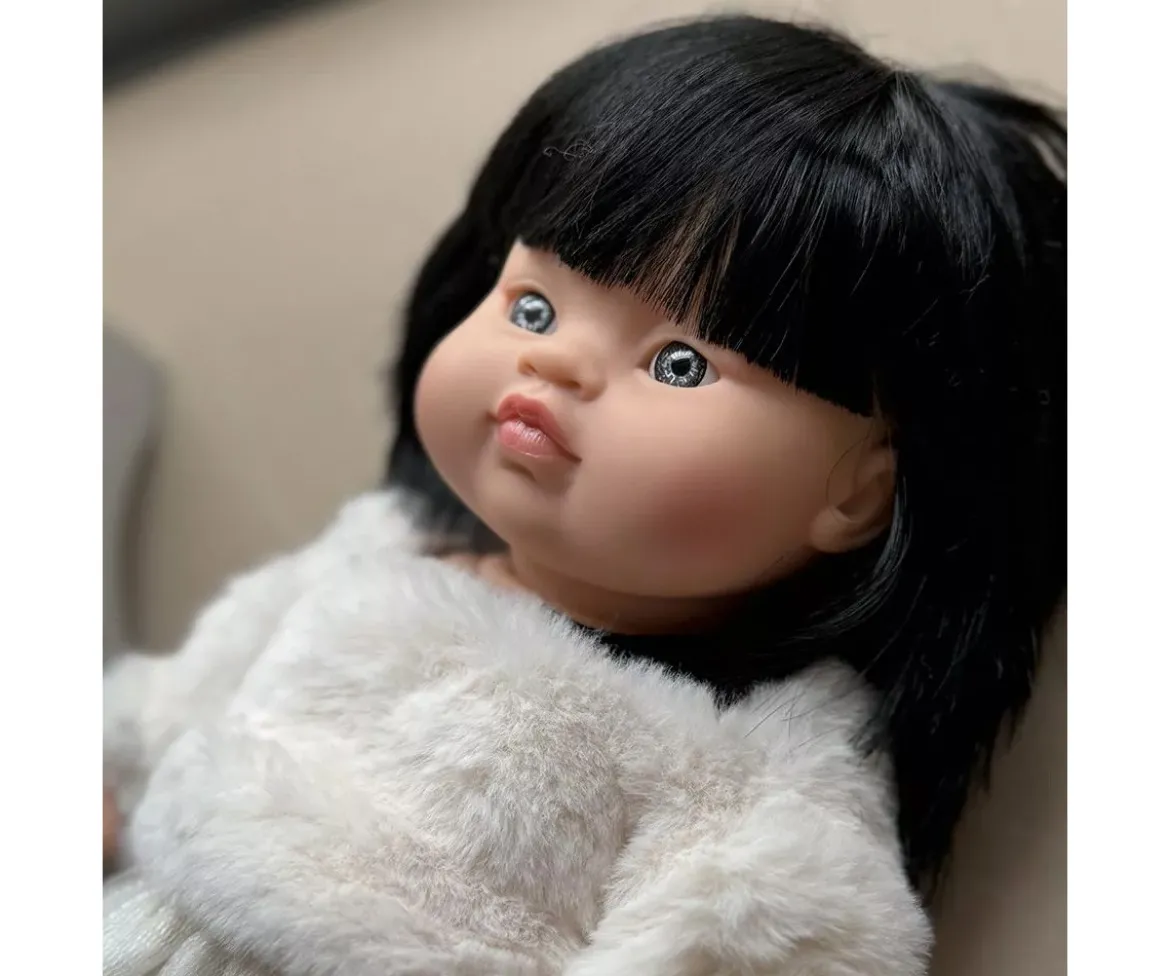 Conjunto Kaya para Muñeco Gordis con Jersey de Pelo Sintético y Tutú Blanco