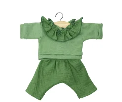 Conjunto Marion para Muñecas Gordis con Top en Molleton et Pantalon Ortie