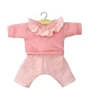 Conjunto Marion para Muñecas Gordis con Top en Molleton et Pantalon Fraise