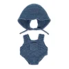 Conjunto Punto Pelele y Gorro Azul Muñeco 21cm