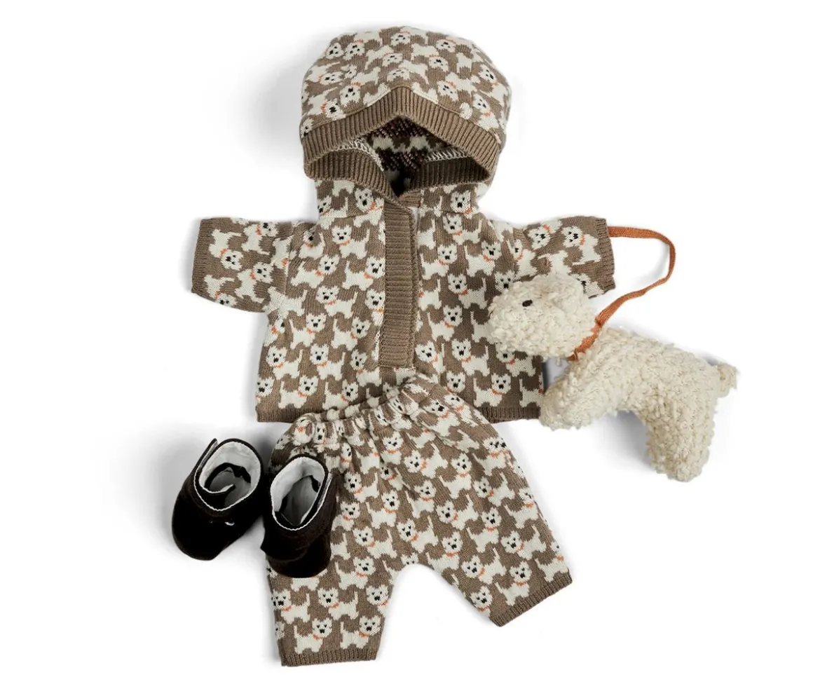 Conjunto Sudadera, Pantalón y Zapatos para Muñeca Smallstuff con Perrito
