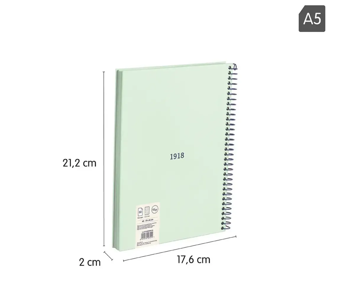 Cuaderno A5 con Tapa Dura Verde MILAN 340 Since 1918
