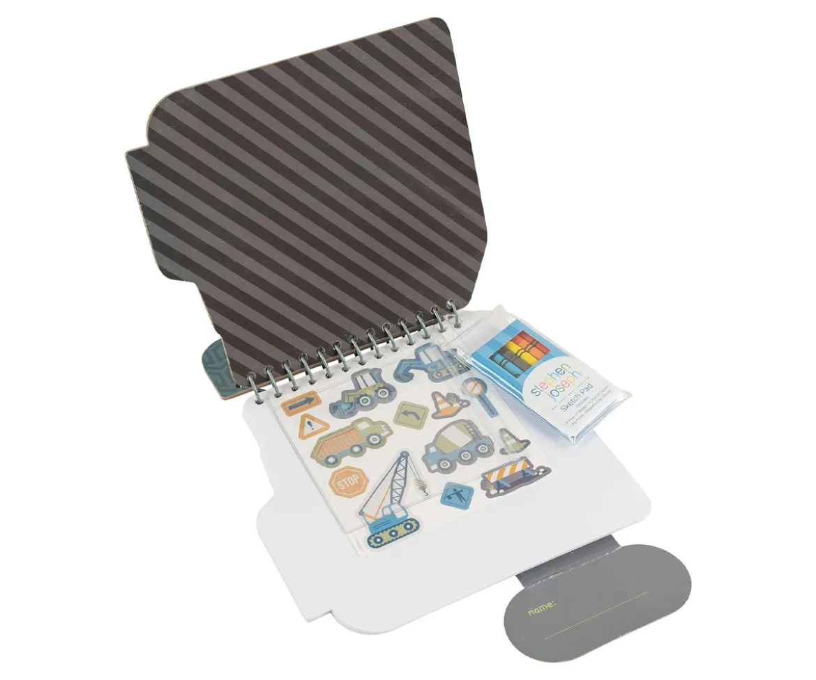 Cuaderno con Pegatinas y Crayones Construction