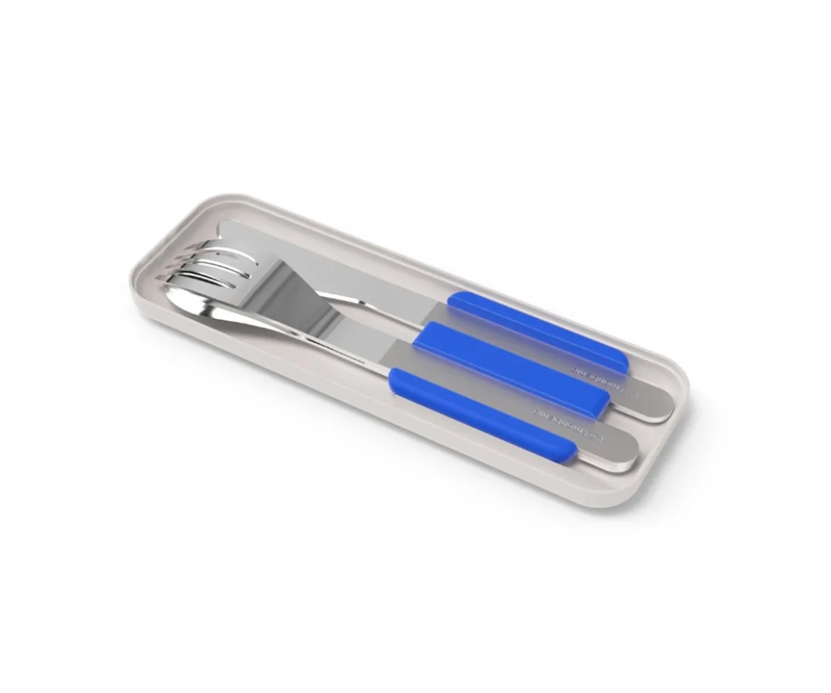 Cubiertos Acero Inox Azul