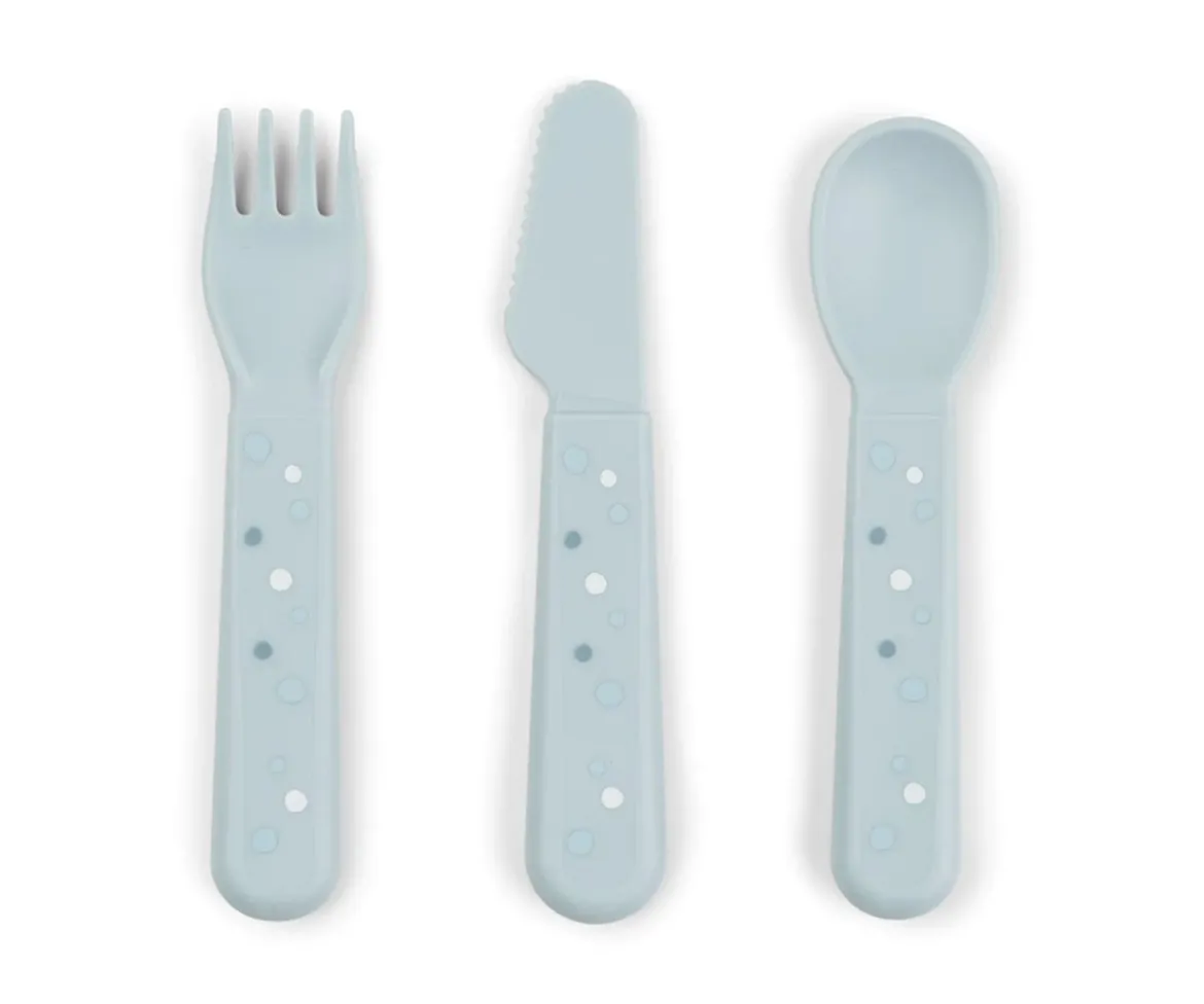 3 Cubiertos Happy Dots Blue