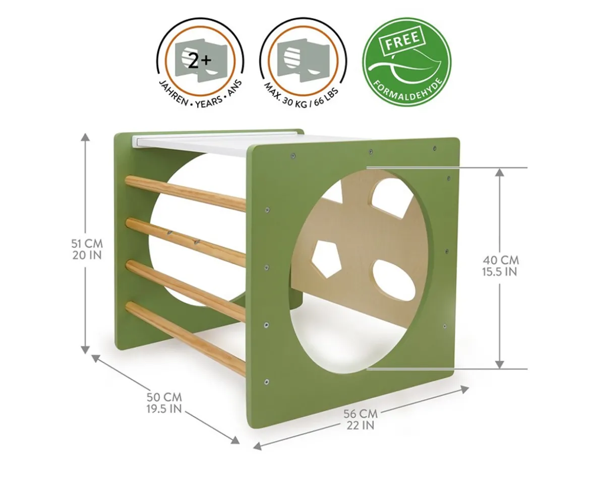Cubo de Escalada Montessori Verde Natural