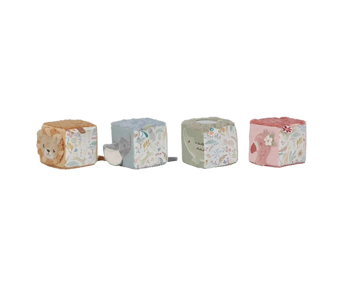 4 Cubos Apilables Blanditos Safari Friends