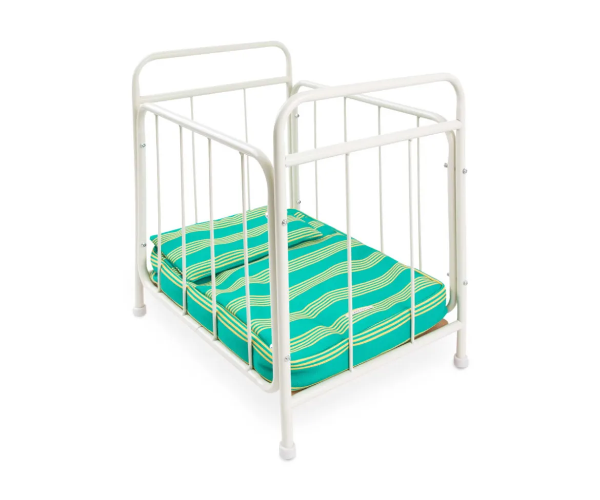Cuna Metálica para Muñecos Rayas Green