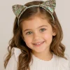 Diadema Gatito Glitter Verde