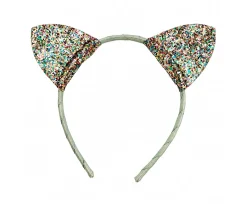 Diadema Gatito Glitter Verde