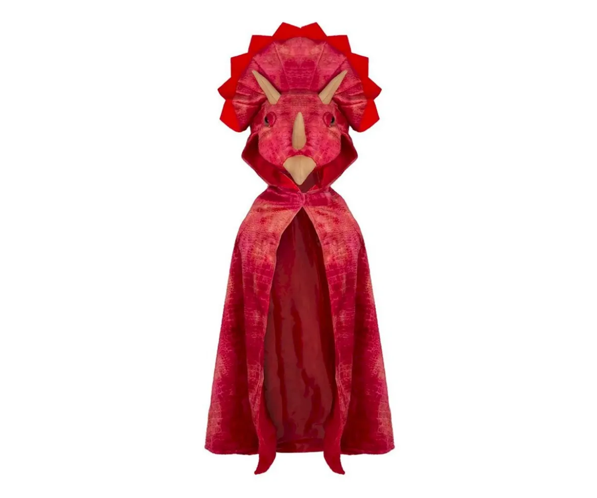 Disfraz Capa Triceratops Hooded Rojo 4-5 años