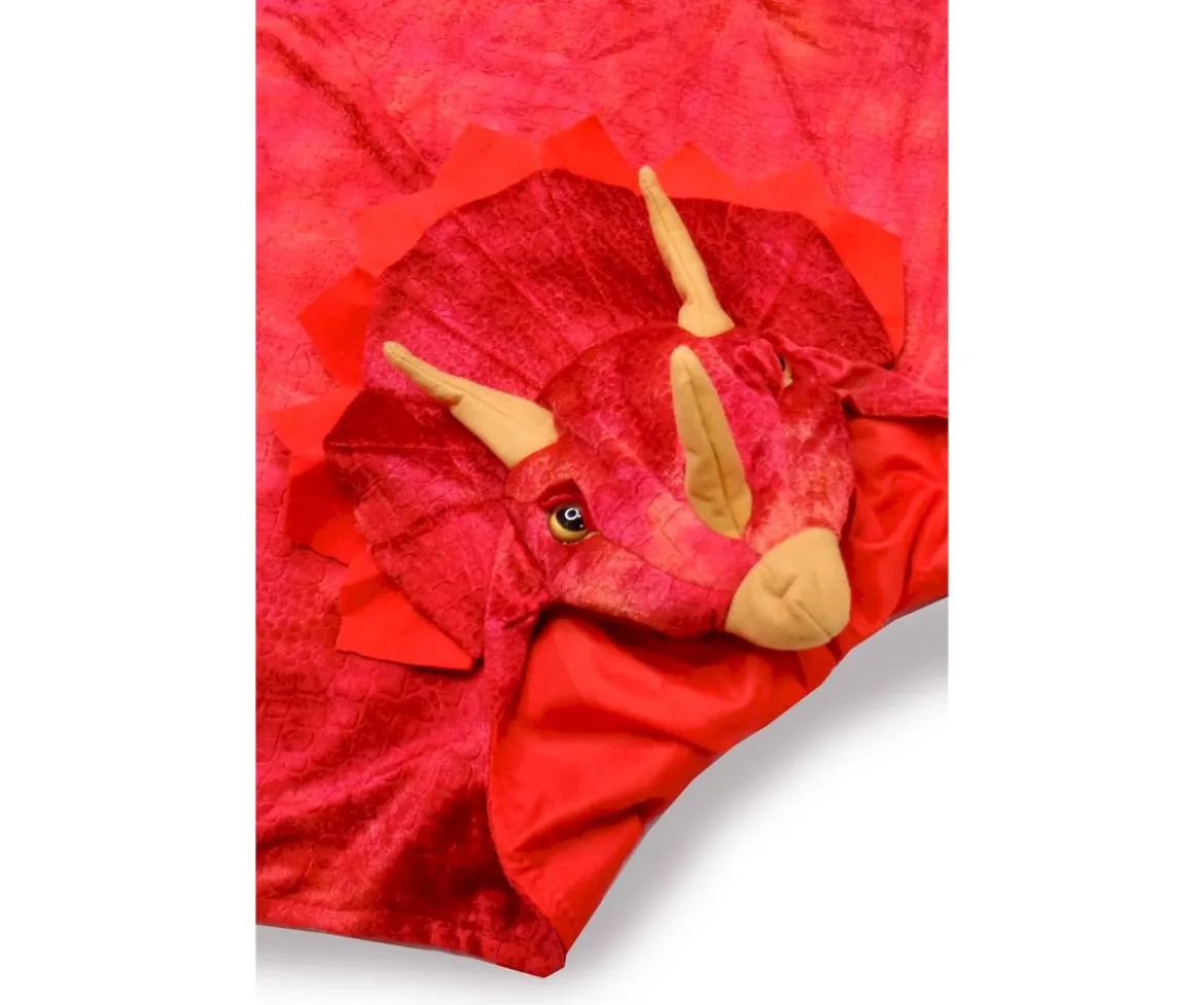 Disfraz Capa Triceratops Hooded Rojo 4-5 años