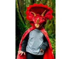 Disfraz Capa Triceratops Hooded Rojo 4-5 años