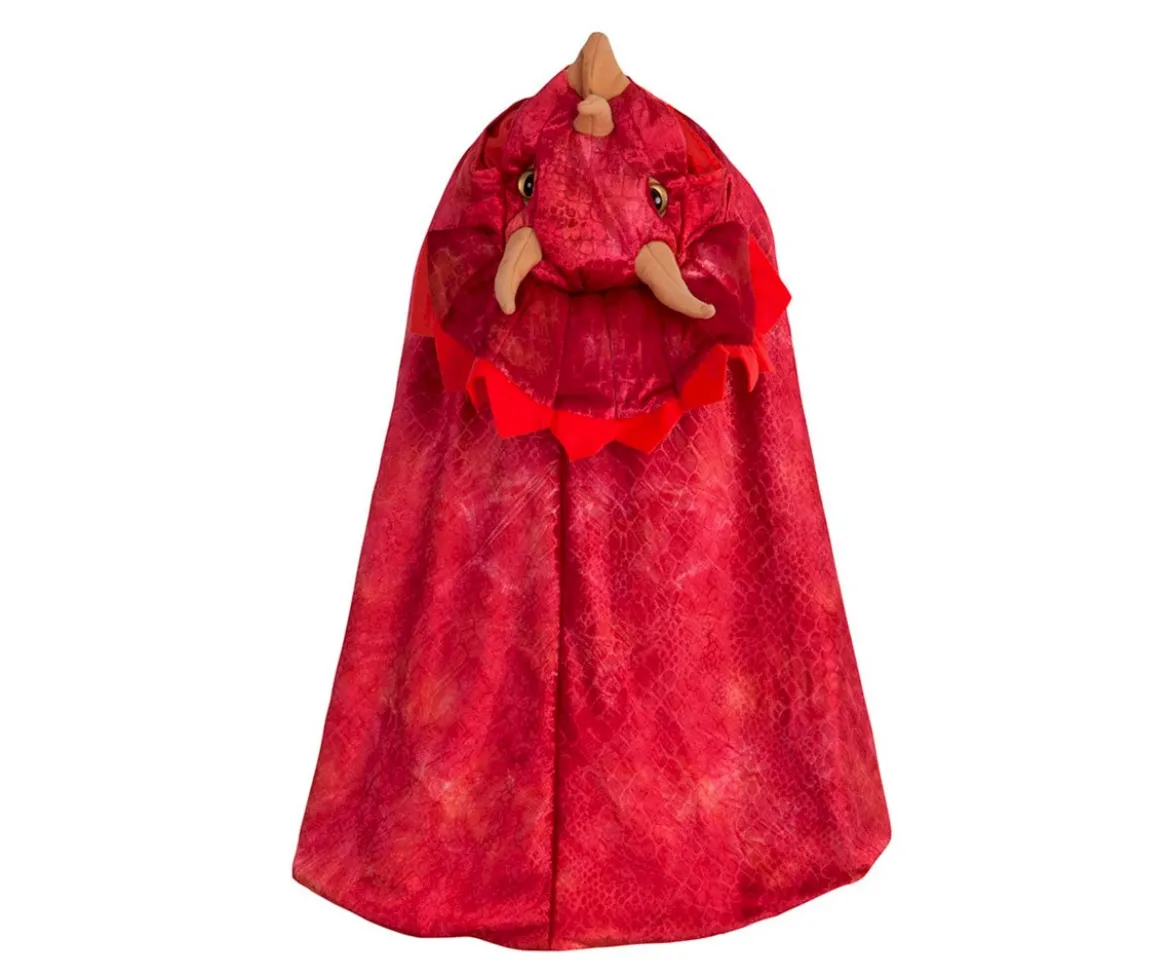 Disfraz Capa Triceratops Hooded Rojo 4-5 años