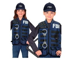 Disfraz Chaleco FBI Negro Azul