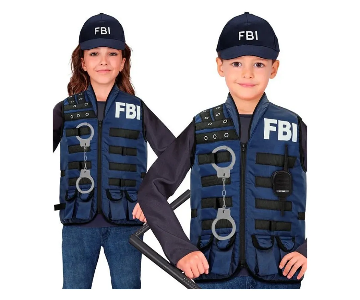 Disfraz Chaleco FBI Negro Azul