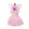 Disfraz Falda y Alas de Mariposa Rosa T.4-6años