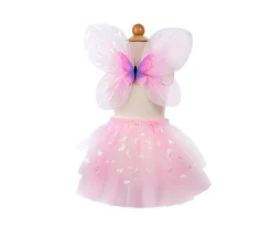 Disfraz Falda y Alas de Mariposa Rosa T.4-6años